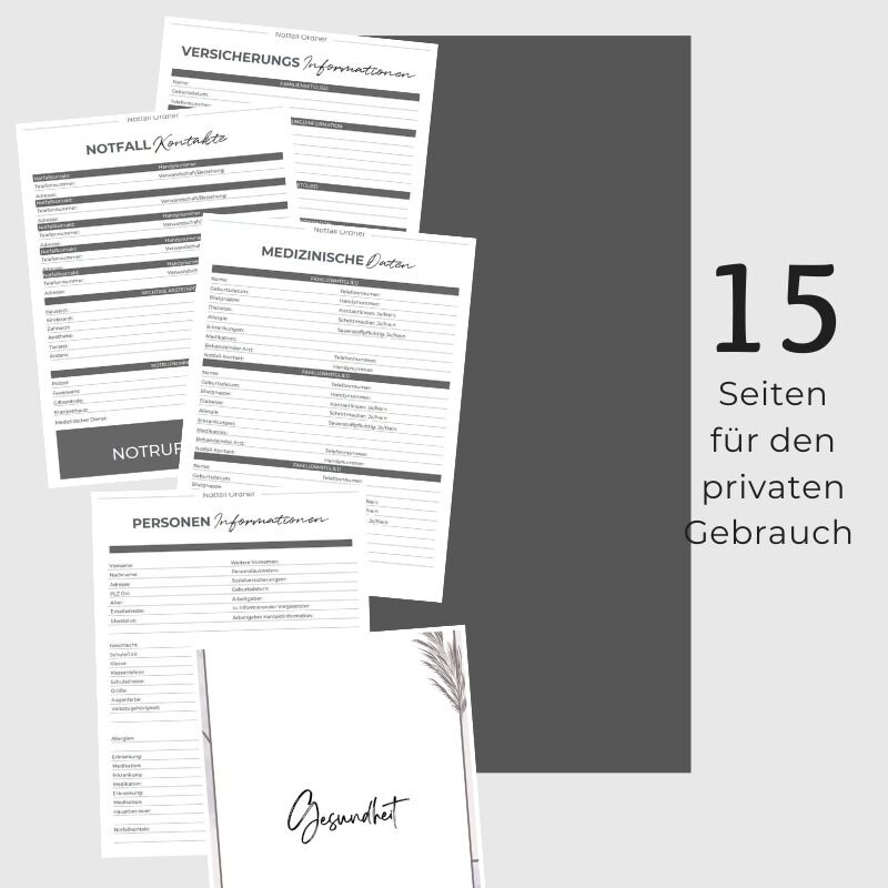 Schlamassel: Notfallorder Vorlage PDF Vorsorge Design Pampasgras – Bild 4