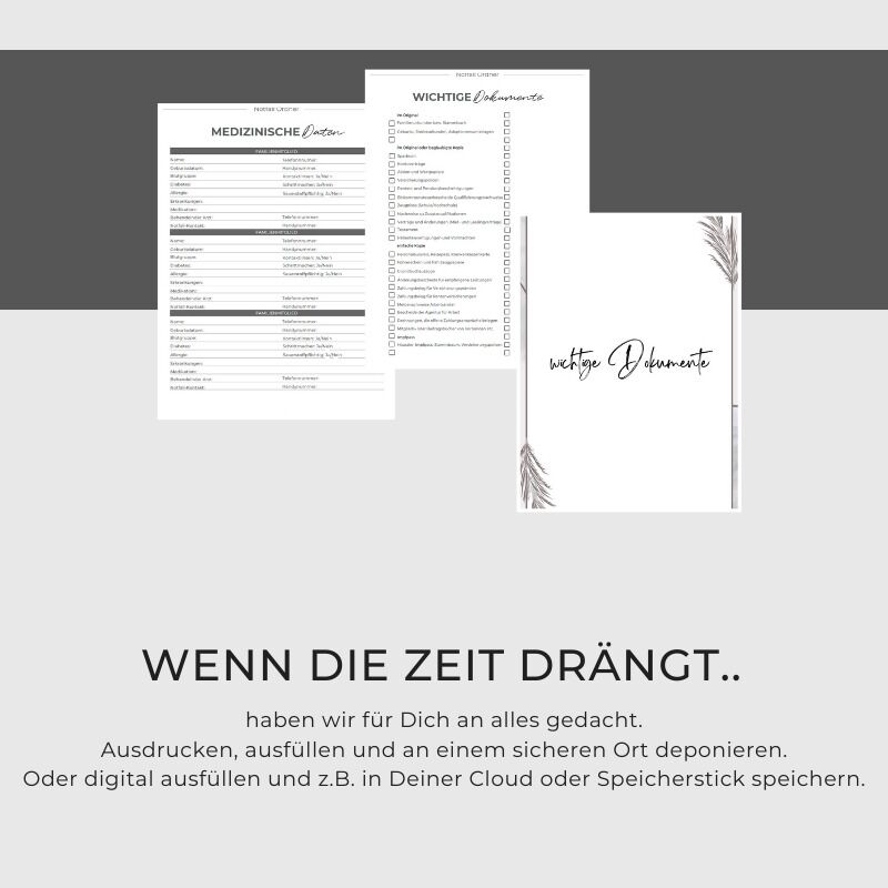 Schlamassel: Notfallorder Vorlage PDF Vorsorge Design Pampasgras – Bild 5