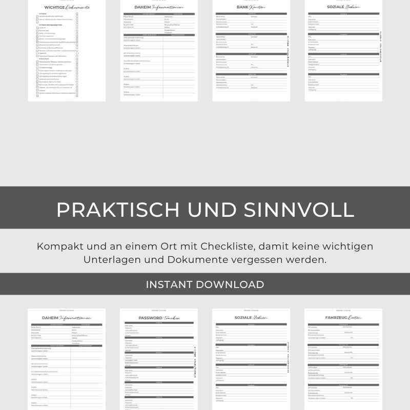Schlamassel: Notfallorder Vorlage PDF Vorsorge Design Pampasgras – Bild 8
