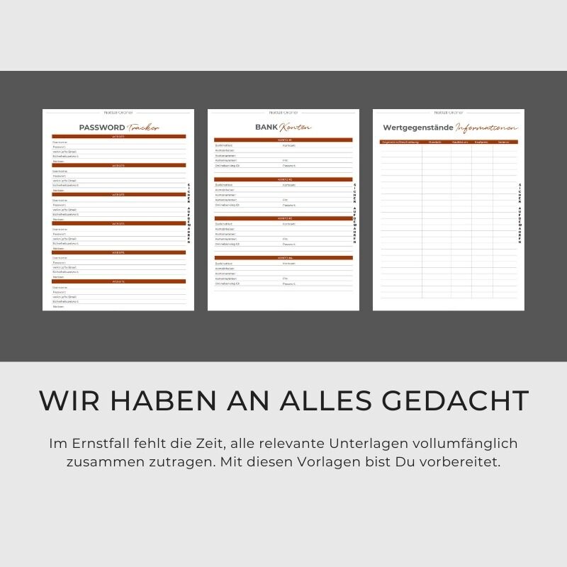 Notfallorder Vorlage PDF Vorsorge Design rosa Herbstwald – Bild 2