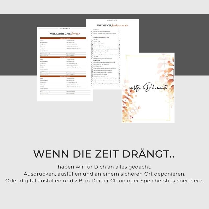 Notfallorder Vorlage PDF Vorsorge Design rosa Herbstwald – Bild 5