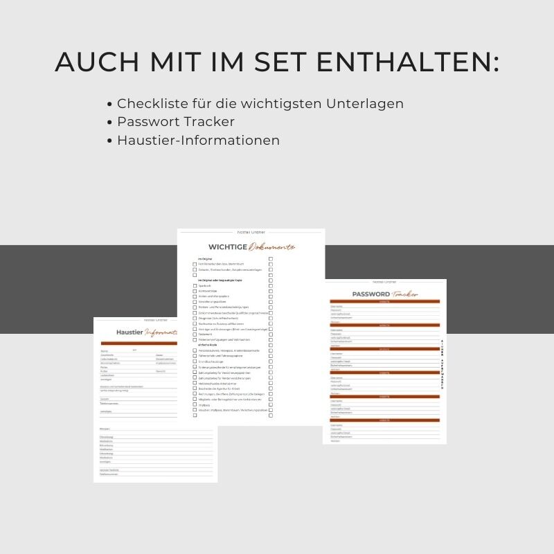 Notfallorder Vorlage PDF Vorsorge Design rosa Herbstwald – Bild 9