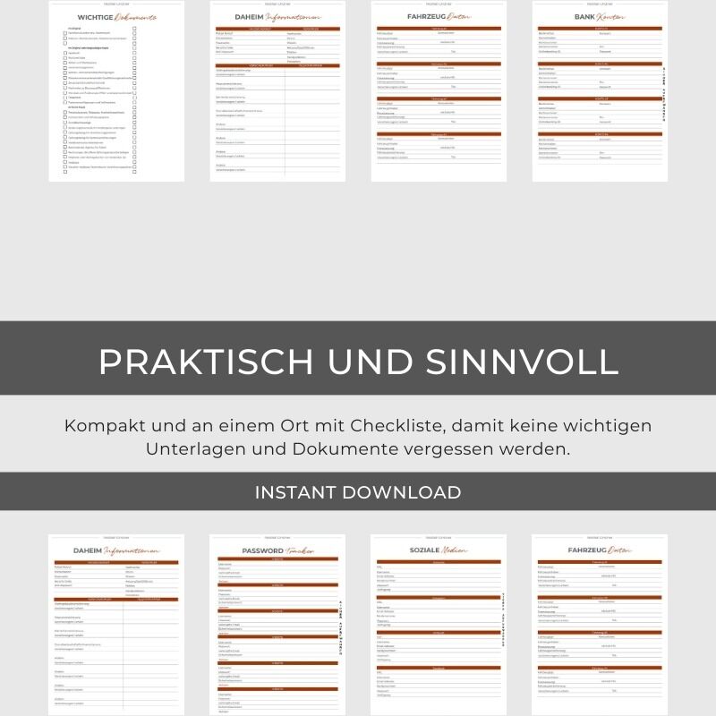 Notfallorder Vorlage PDF Vorsorge Design rosa Herbstwald – Bild 7