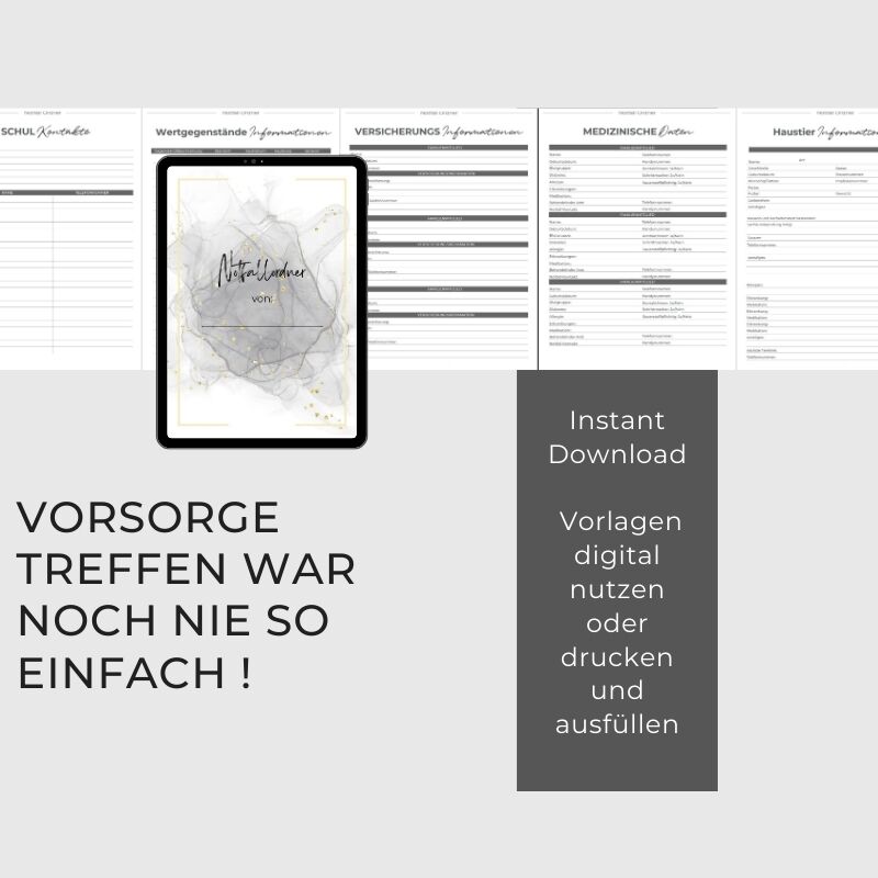 Katastrophen Vorsorge Notfallorder Vorlage Design Marmor – Bild 5