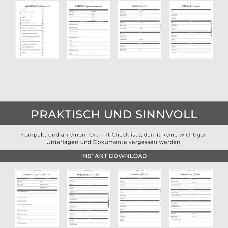 Katastrophen Vorsorge Notfallorder Vorlage Design Marmor – Bild 4