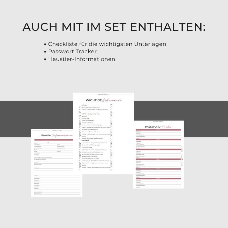 Notfallplaner Vorlage PDF Vorsorge Design rosa Watercolor – Bild 6