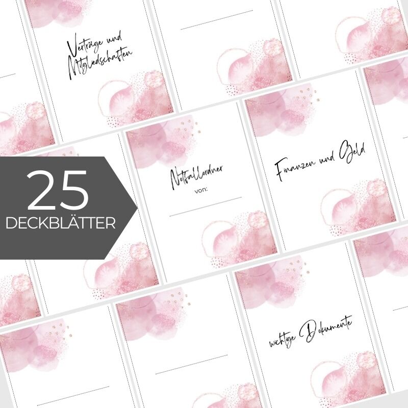 Notfallplaner Vorlage PDF Vorsorge Design rosa Watercolor – Bild 3