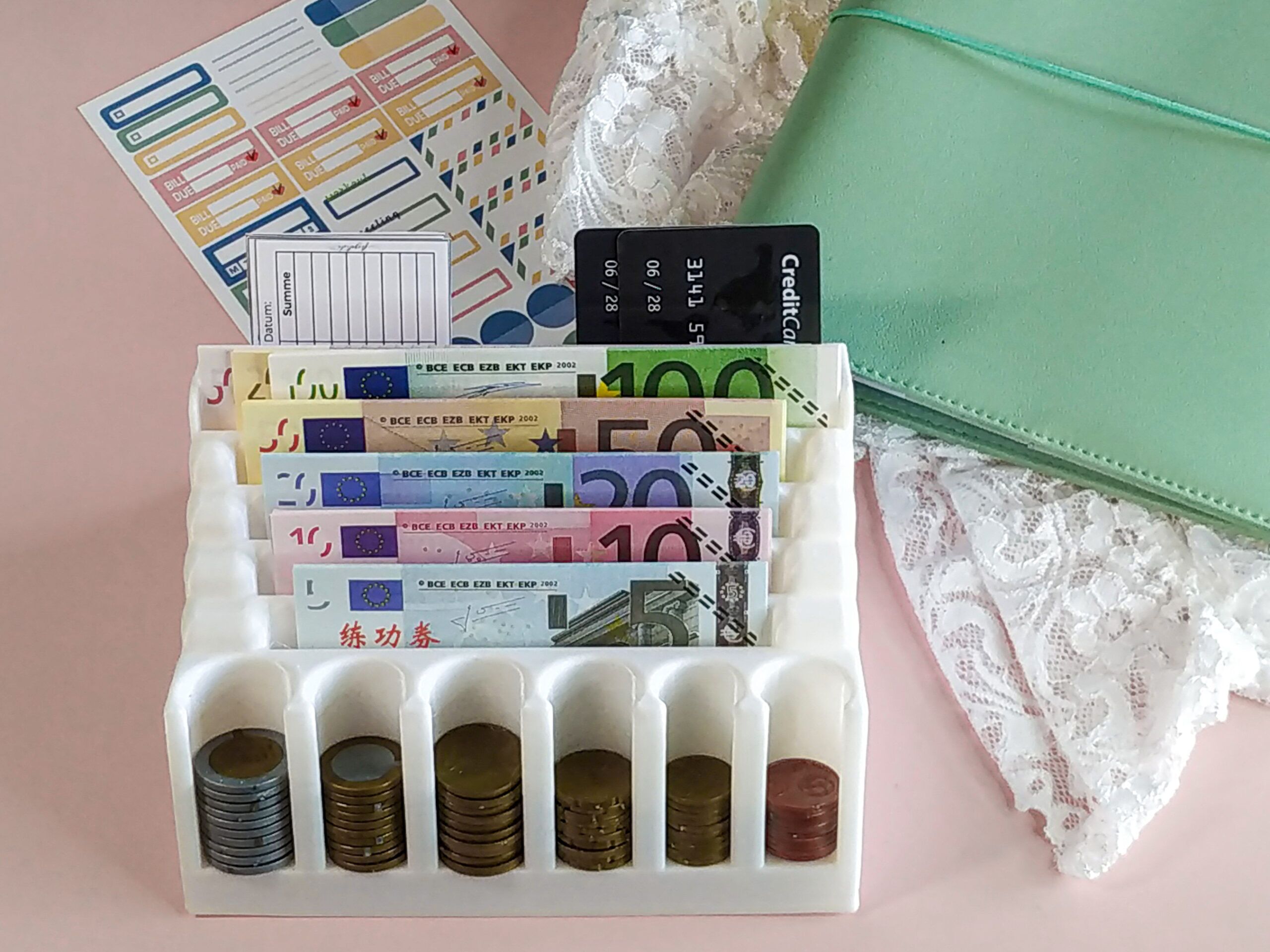 Geldscheinständer deLuxe für Scheine und Münzen – Bild 7