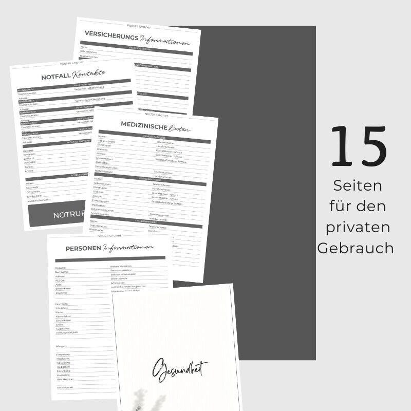 Notfallorder Vorlage PDF Vorsorge Design Zweige – Bild 4