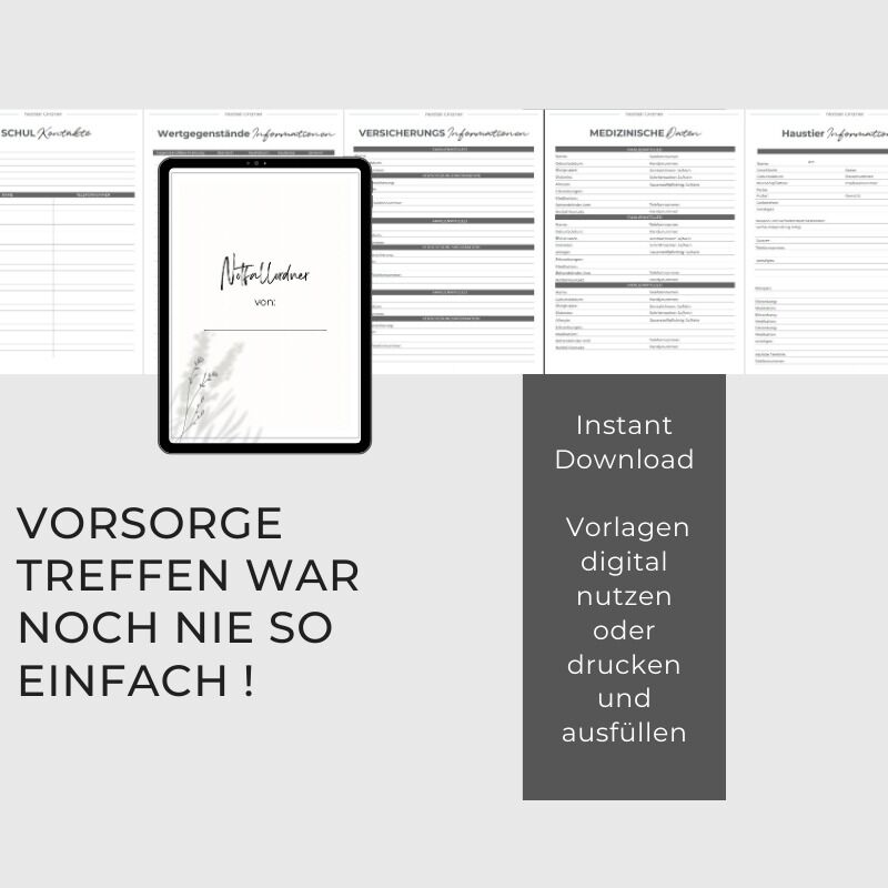 Notfallorder Vorlage PDF Vorsorge Design Zweige – Bild 7